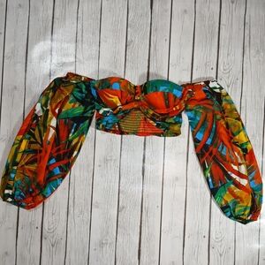 Live 4 Truth Multicolor Tropical Crop Top Size Small